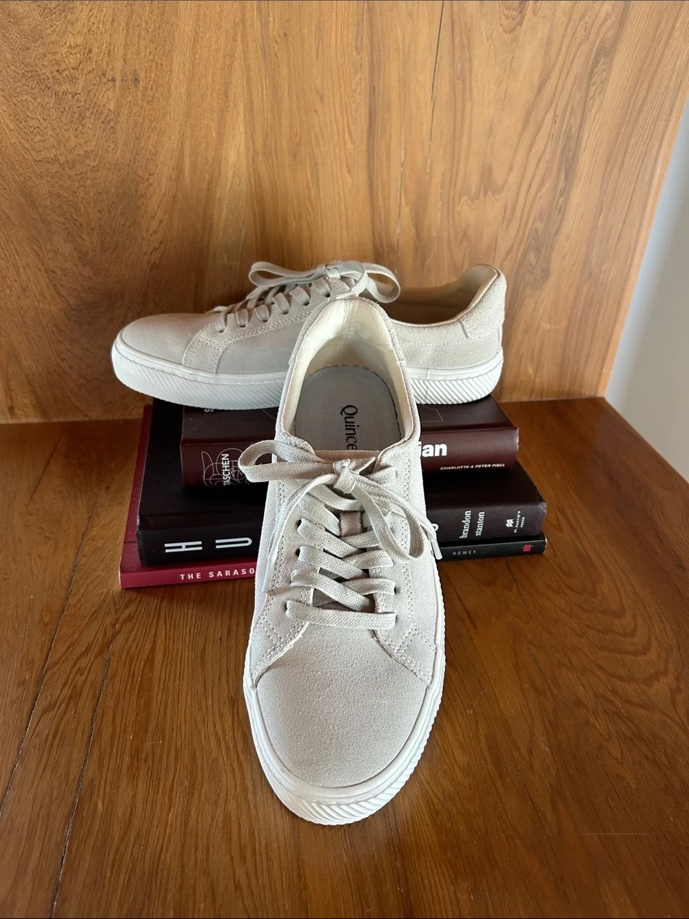 Quince Italian Suede Everyday Sneaker, cream, 9